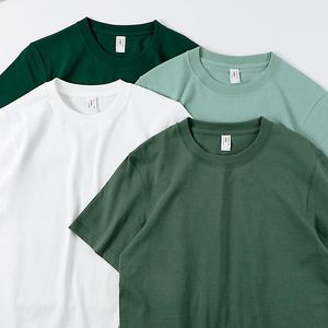 Men's T-Shirts Combed Cotton T-shirt Men's Solid Color Loose Simple Round Neck Dry Impermeable Couple T-shirtMen's