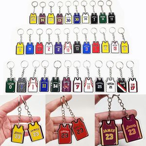 Olika mönster på båda sidor baskettröja nyckelring Figur Pendant Ryggsäck Key Chain Gifts för fans Memorabilia