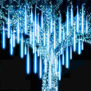 30cm 50cm Outdoor Waterproof 8 Tube Meteor Shower Led Color Light String Christmas Tree Decoration for Home Navidad Garden Decor 220408