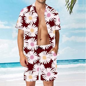 Men's Tracksuits Men's Fashion Y2K T-Shirt Hawaii Shirt Shorts 3D Printing Comfortable Casual Beach Single Button Short Sleeve Set 23Men