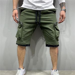 Summer Loose Shorts Mężczyznę Jogging krótkie spodnie Casual Fitness Streetwear Men Multi Pocket Sport Casual Hip Cargo 220714