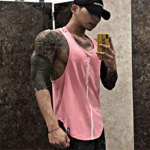 Men tanque tanque Top Gym Workout Fitness Fitness Bodybuilding Shirt Sleesess Casal Cotton Clothing Sports Singlet Colet Men Sirt 220615