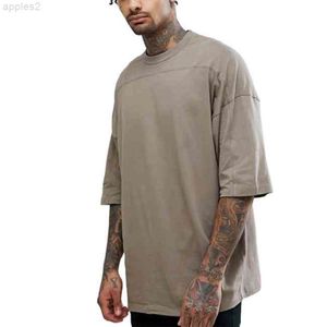 Özel Renk Tişörtler toptan satış-Hip hop giyim erkekler ağır pamuklu özel renkler omuz büyük boy tişört