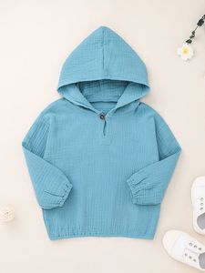 Toddler Boys Knapp Detalj Hooded Sweatshirt Hon