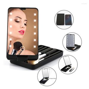 Kompakta speglar Rotertable LED Makeup Mirror med lätt toalettbord Skönhetsringverktyg för PO Fill LightCompact