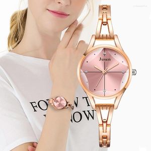 Cut Surface Design Luxury Fashion 2022 Brand Women Armband Watches Rose Gold Silver Rostfritt stål Kvinnlig handledsur Gällor Arksur