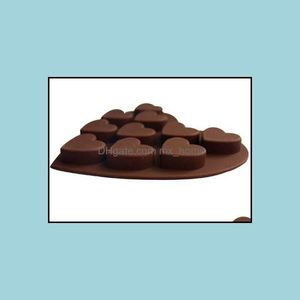 Baking Mods Bakeware Cucina Sala da pranzo Bar Casa Giardino 10 Cavità Amore Sile Stampo Cuore Torta Caramelle Cioccolato Decorazione Vassoi per cubetti di ghiaccio D