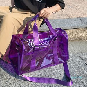 2022Fashion Handbags Beach luggage bags PVC transparent sports fitness tide cool short-distance travel large 20-35L capacity bag Shoulder