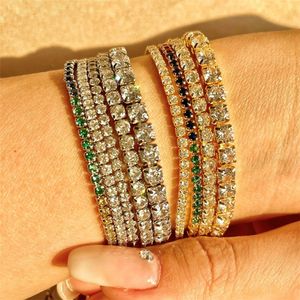 Tennis bracelet 925 Sterling Silver Bracelets designer jewelry For Women White Colorful 5A Cubic Zirconia Gold Diamond Link Chain Valentines Day Gift With Box