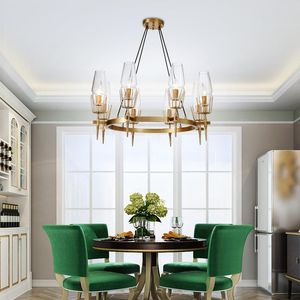 Pendant Lamps LightsAmerican Glass Chandelier Bar Table Dining Room Lamp Simple European Rectangular Crystal ChandelierPendant