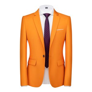 Plus Size 6XL-M Candy Colors Mens Business Slim Blazers Jacket Formal Office Social Club Casual Formal Wear Tuxedo Suit Jacket 220409