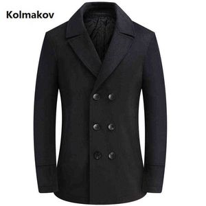 معطف وصول جديد الرجال عالي الجودة مزدوجة الصدر معطف الصوف معطف الرجال الرجال السترات الصوف غير الرسمية زائد الحجم M-4XL 201120 T220810