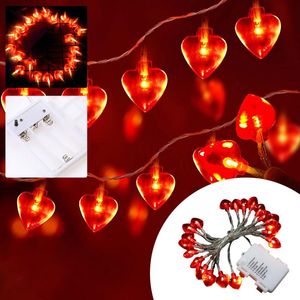 Strips Red Love Heart Lantern Valentine's DayLED Strip Light Fabric Peach String Girl For Room FestivalLED LEDLED LED