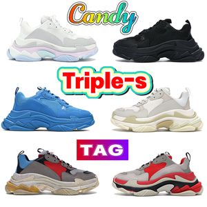 2023 Paris Triple-s Designer Casual Shoes Men Women Platform Sneakers daddy shoe Black Candy grey red Orange White Light Blue beige multi-color purple mens Trainers