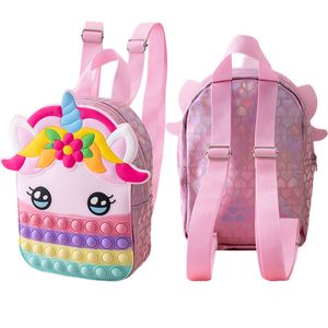 Unicorn dekompresyon oyuncak pop çantası anahtarlık fidget pop omuz çantası crossbody için doğum günü partisi tatil hediyesi için sevimli