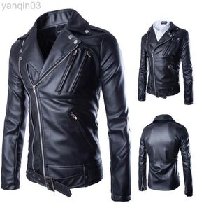 5xl Bröst CM Men Turn-Lapels Pu Jacket Jackor Outdoor and Autumn Street Trendy Men Personlighet Simple Punk Fan Jacket L220801