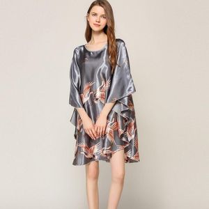 Damska odzież sutowa plus size czarna damska letnia szata lady seksowna domowa sukienka Rayon Nightgown Duża luźna suknia szlafrowa S002-BWOMEN ”