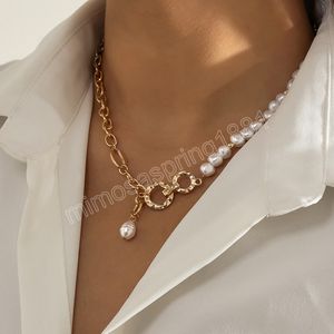 Collana girocollo corta con perle di perle asimmetriche per collana con ciondolo moda da donna 2022 Gioielli con colletto alla moda Regali per ragazze