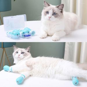 4st Cat Foot Cover Silicone Pet Feeding Injection Bading Scratch SecoF Protection Tools Shoes Boots Costumes