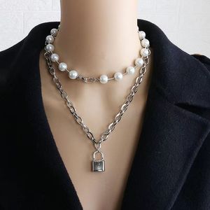 Designer high quality silver chain pearl necklace multi-layer long style versatile fashion accessories for men and women