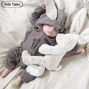 Sevimli Tavşan Kulak Kapşonlu Bebek Bebekler İçin Kız Kızlar Kıyafetleri Yenidoğan Giyim Tulum Bebek Kostüm Kıyafetleri Sonbahar