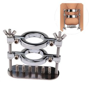 Ballstretcher Metal Cockring Spike Penis Ring Clamp Male Chastity Training259Y