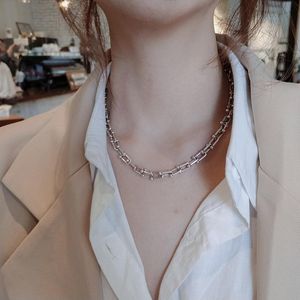 Kedjor Minimalistisk geometrisk U-formad halsband 925 Stamp Personlighet Fashion Temperament Hip-Hop Jewelry Party Gift for Girlamentchains