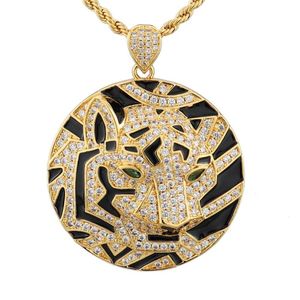 Pendant Necklaces Classic High Quality Tiger Head Copper Zircon Jewelry Hip Hop Rock Style Dance Party Gift Europe Dubai African DP0003Penda