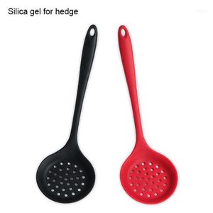 Wholesale slotted skimmer spoon for sale - Group buy Silicone Slotted Skimmer Spatula Spoon Kitchen Strainer Ladle With Long Handle Soup Serving1