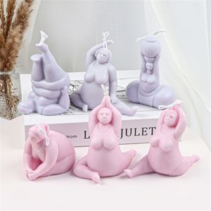 3D Human Body Art Home Dekorera fylliga kvinnorsformer för handgjorda tvålar som gör hartsmögel Diy Yoga Soy Wax Candle Silicone Mold 220611