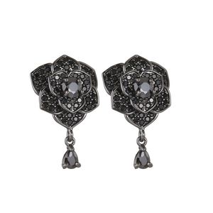 Ohrringe Sea Black Rose Zirkon lange Geometrie Sommer baumeln Kronleuchter Diamant t Luxus Designer Schmuck Armreif Uhren Frauen Herren Paar Mode Hochzeit Party