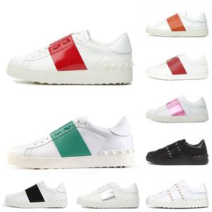 Män kvinnor avslappnad klänningskor vit röd gyllene trippel svart topp modemän kvinnor läder sko öppen låg designer sneakers tränare utomhus sport 36-46 euro