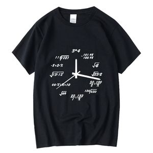 XINYI Herren-T-Shirt aus 100 % Baumwolle, lässig, lustig, Mathematik-Uhr, Druck, Sommer, loses On-Neck-T-Shirt für Männer, Kurzarm-T-Shirt, männliche Tops 220526