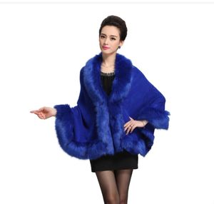 Solid Wool Pashmina Feeling Arcylic Faux Fur Jacquard Cape Poncho Cardigan Knitting Lady Shawl Stole Wraps Sweater Wool Collar Coat