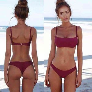 Designer Beach Thong Fashion Swimsuit Bikini Set European and American Foreign Trade Swimsuit Popular Sexy Solid Color Suit Bikini Swimwear