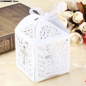 new 10pcs Party Cross Candy Boxes Angel Gift Box For Baby Shower Baptism Birthday First Communion Christening Favor Bag 5x5x8cm