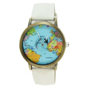 Armbanduhren Armbanduhren für Damen Global Travel By Plane Map Dress Watch Denim Fabric Band 2022Armbanduhren