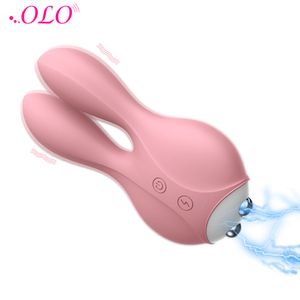 OLO 12 Speeds High Frequency Vibrating Electric Shock Rabbit Vibrator Breast Clitoris Stimulator Massager sexy Toy for Adult