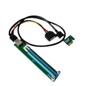 USB 3.0 PCI-E Express Cable 6Pin Graphics Card 1x to 16x Extender Riser Board Card Adapter com cabo SATA para BTC Miner DIY