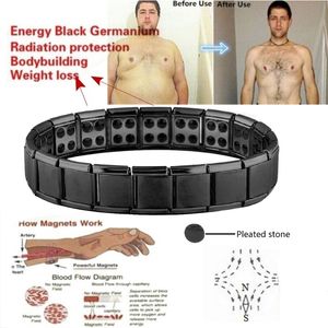 Double Row Magnetic Bracelets Black Energy Health Care Bracelets Weight Loss Titanium Steel Physical Pain Relief Magnet Bracelet