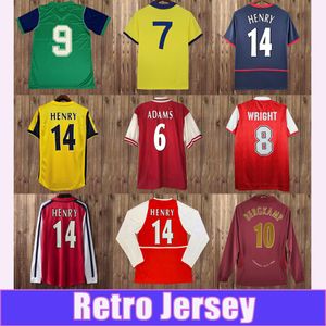 1998 1999 Henry Bergkamp Retro Soccer Jerseys V. Persie Vieira Merson Adams Mens Home Red Away 3rd Football Shirt Short Sleeve