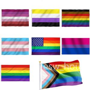 Party Supply Gay Flag 90x150cm Rainbow Things Things Pride Bisexual Lesbien Pansexual LGBT Accessories Flags
