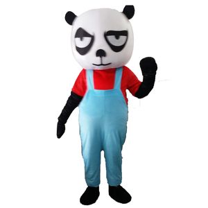 Costume della mascotte del panda dell'orso Aspetto del fumetto dell'orso sveglio con il costume di carnevale della mascotte di tema di fantasia per adulti dell'uniforme del cavaliere
