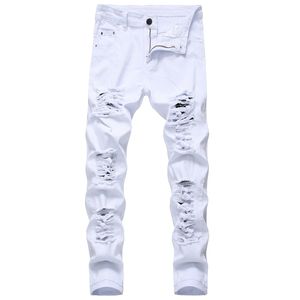 Llegada para hombre ALGOTO RIGUS Jeans Jeans informales Slim Skinny White Jeans Men pantalones Fashion Stretch Hip Hop Denim Pantalones Masculino