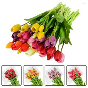 Dekorative Blumenkränze, 5 Stück, Strauß, 39 cm, Silikon-Tulpen, echte Touch-Tulpen, künstliche Hochzeitsdekoration, Hausgarten-Dekoration, Zimmer