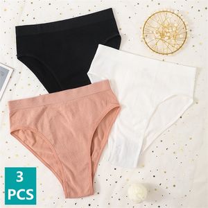 3 Teile/satz Höschen Frauen Hohe Aufstieg Briefs Cut Nahtlose Unterwäsche Weibliche Unterhose Super Weiche Panty Dessous S-L 220426