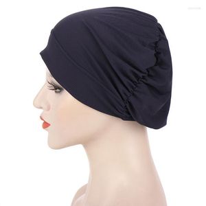 Beanie/Skull Caps Turban Women Inner Hijab for Muslim Strienty Memale Ribbedジャージ