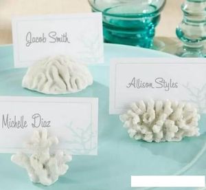 Seas White Summer Coral Resin Place Card Holder Photo Holder Beach Theme Wedding Frame Party