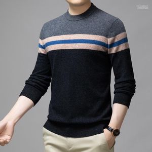 Привязанный Свитер оптовых-Мужские свитера модельер Толстый бренд Топ класс для экипажа шерсть вязаный пуловер мужской свитер