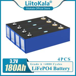 LiitoKala 3,2 V 180 Ah Lifepo4-Batterie DIY 12 V 24 V 36 V 180 Ah wiederaufladbarer Akku für Elektroautos, Wohnmobile, Solarenergiespeichersystem mit Sammelschienen